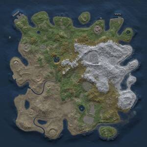 Thumbnail Rust Map: Procedural Map, Size: 3750, Seed: 307224675, 15 Monuments