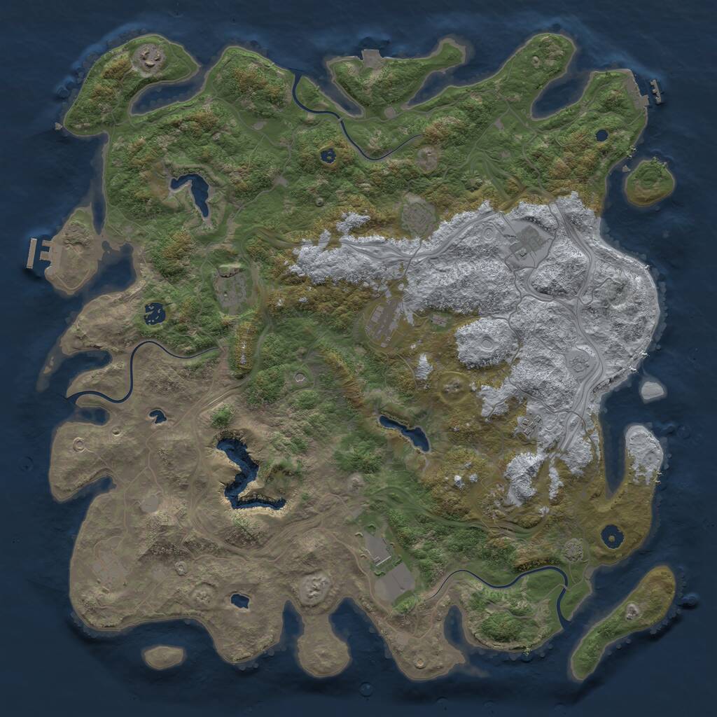 Rust Map: Procedural Map, Size: 4800, Seed: 684985117, 16 Monuments