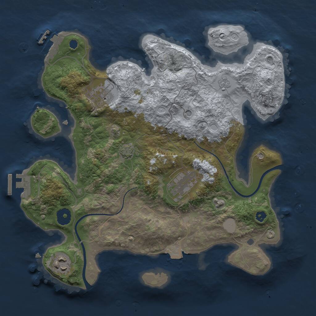 Rust Map: Procedural Map, Size: 3000, Seed: 8792, 9 Monuments