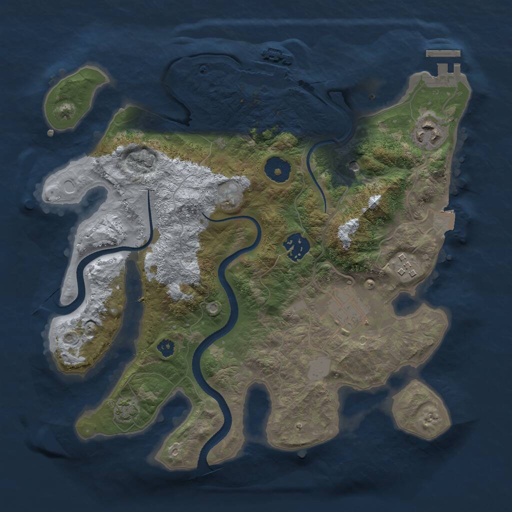 Rust Map: Procedural Map, Size: 3000, Seed: 7531975, 9 Monuments