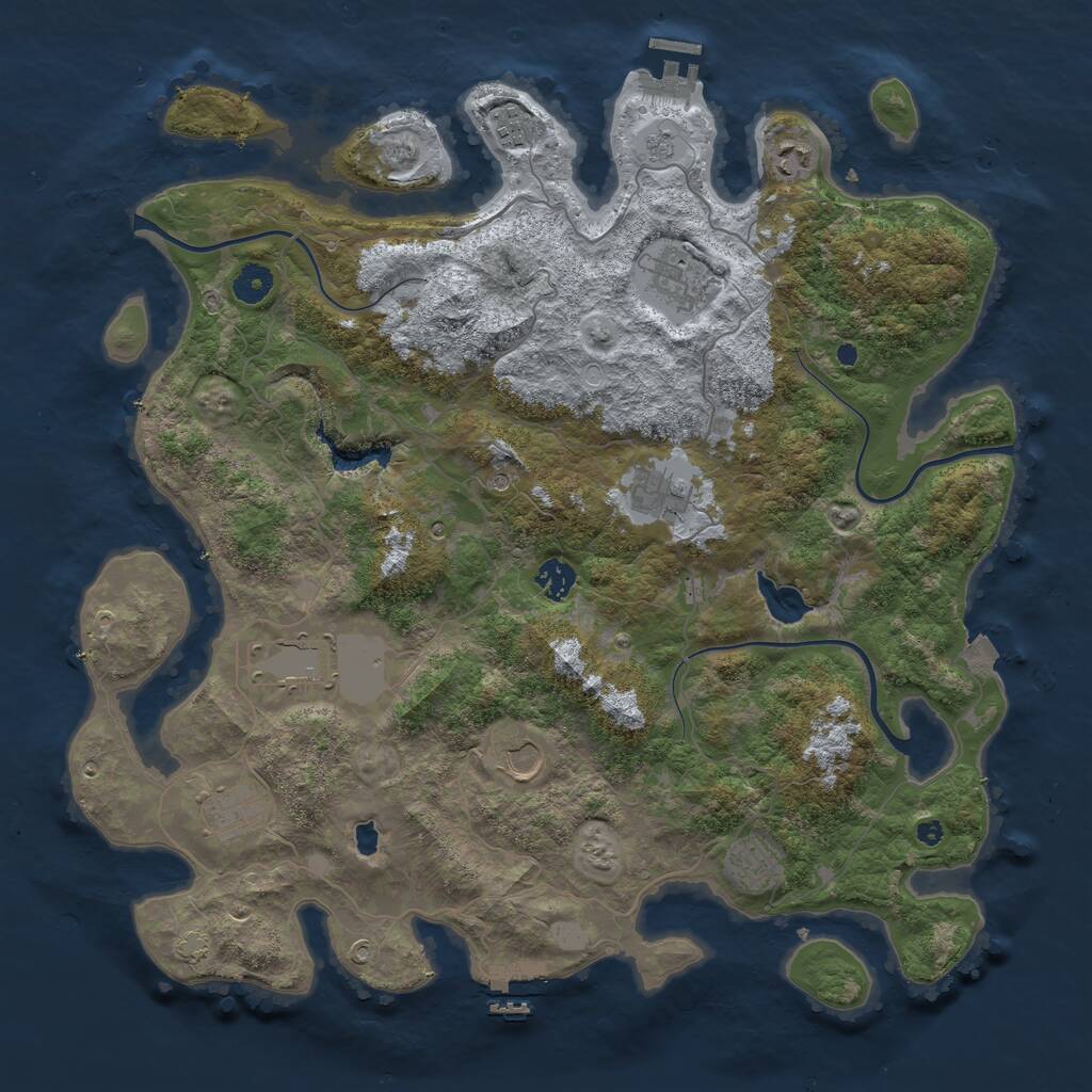 Rust Map: Procedural Map, Size: 4200, Seed: 549505374, 15 Monuments