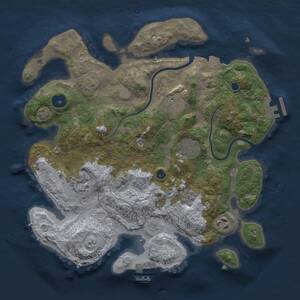 Thumbnail Rust Map: Procedural Map, Size: 3250, Seed: 6771025, 11 Monuments