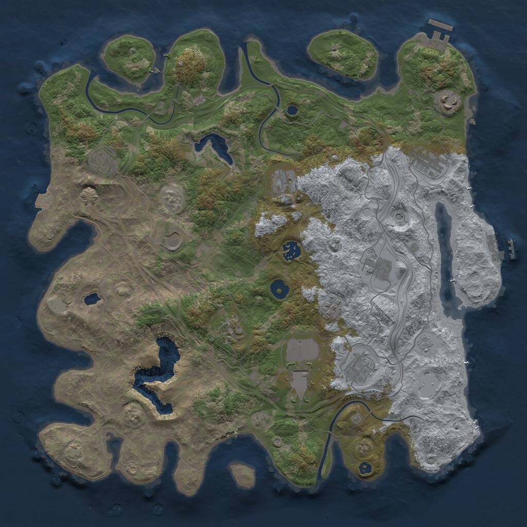 Rust Map: Procedural Map, Size: 4250, Seed: 1118371965, 17 Monuments