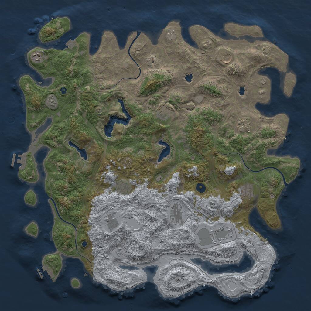 Rust Map: Procedural Map, Size: 4800, Seed: 248667259, 16 Monuments