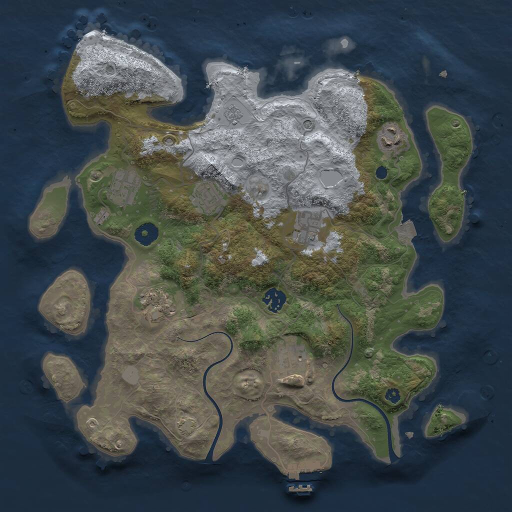 Rust Map: Procedural Map, Size: 3400, Seed: 55119, 12 Monuments