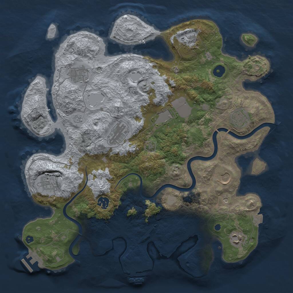 Rust Map: Procedural Map, Size: 3750, Seed: 564368039, 16 Monuments