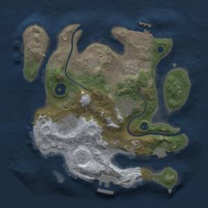 Thumbnail Rust Map: Procedural Map, Size: 2650, Seed: 6121, 8 Monuments