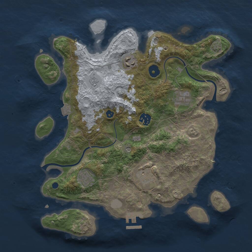Rust Map: Procedural Map, Size: 3250, Seed: 111730, 10 Monuments