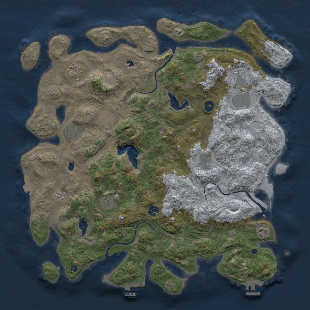 Rust Map: Procedural Map, Size: 4500, Seed: 180606736, 15 Monuments