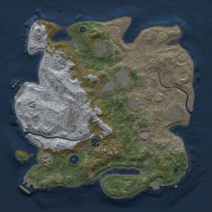 Thumbnail Rust Map: Procedural Map, Size: 3500, Seed: 9877564, 16 Monuments