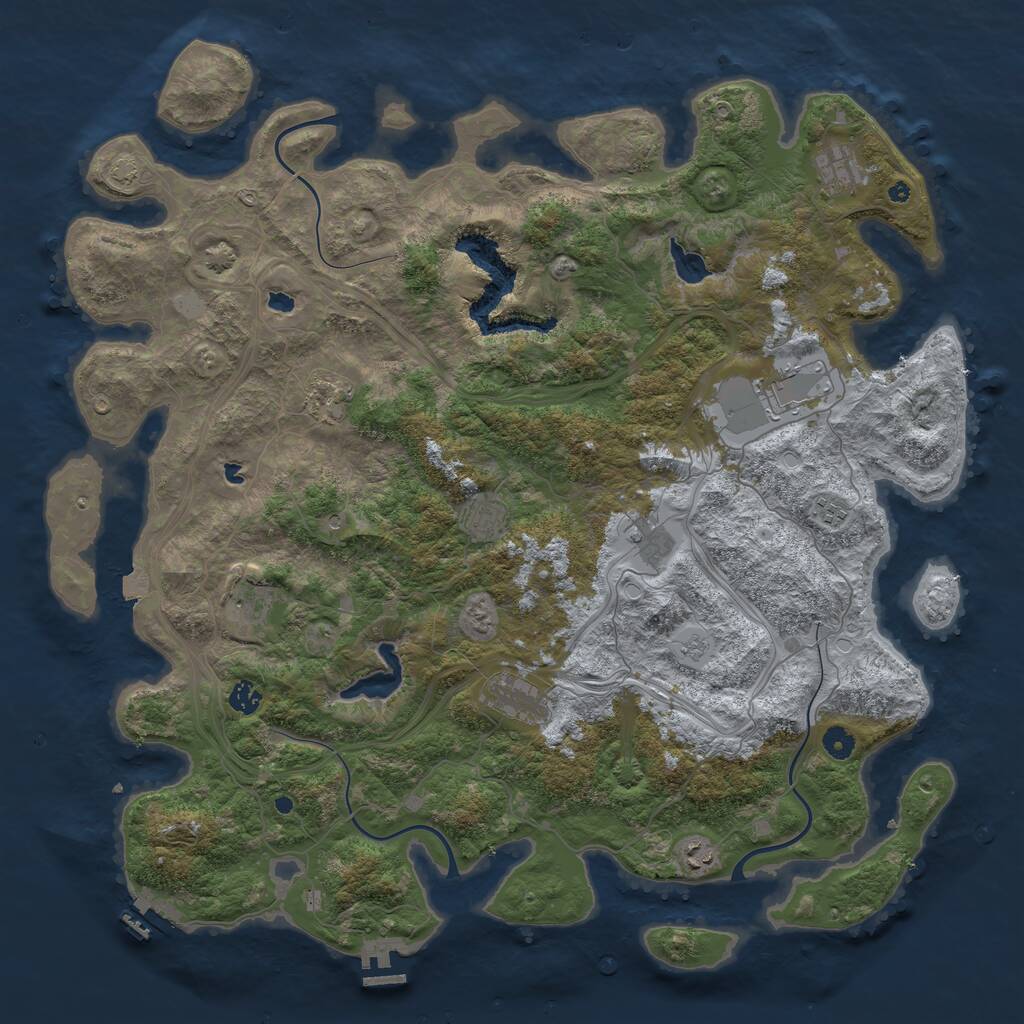 Rust Map: Procedural Map, Size: 4800, Seed: 47812, 16 Monuments