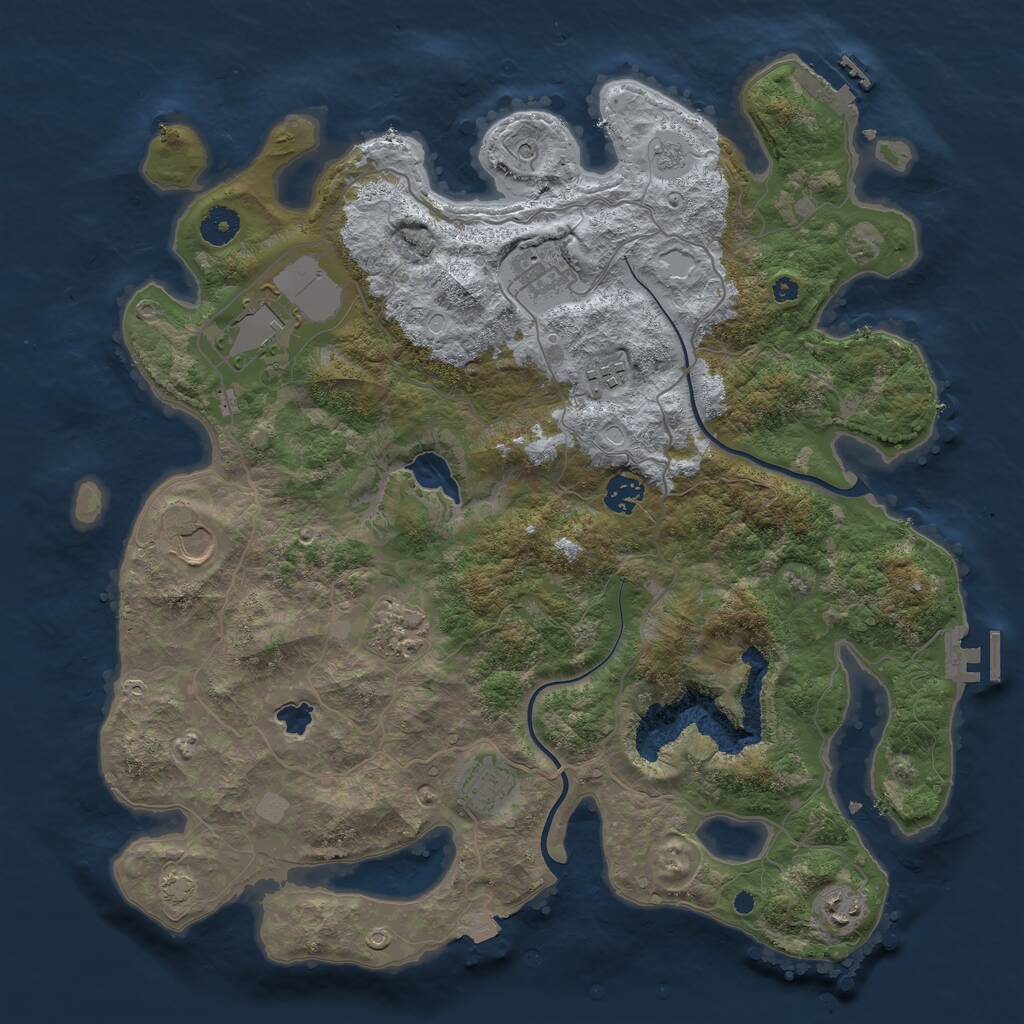 Rust Map: Procedural Map, Size: 4000, Seed: 758402, 14 Monuments