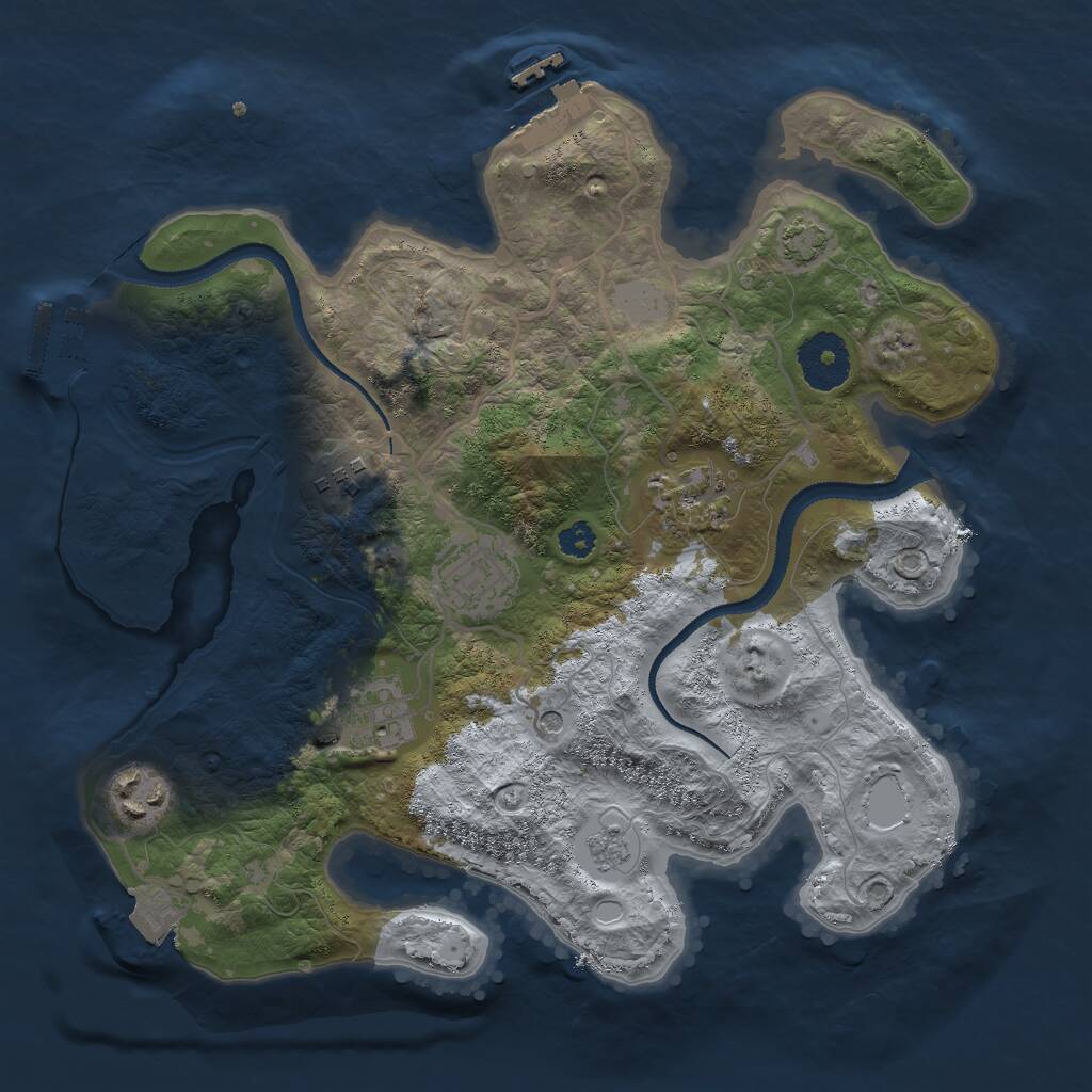 Rust Map: Procedural Map, Size: 3000, Seed: 237489247, 11 Monuments