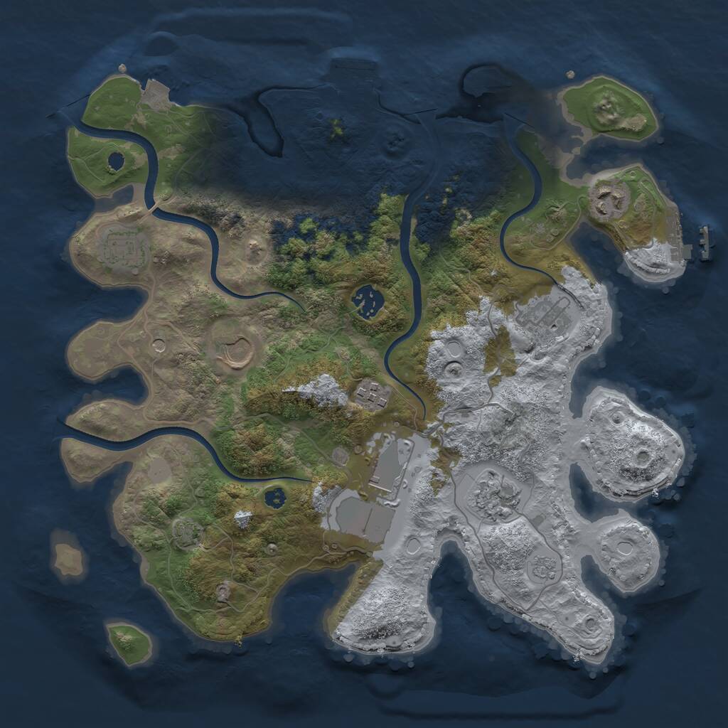 Rust Map: Procedural Map, Size: 3500, Seed: 1794, 14 Monuments