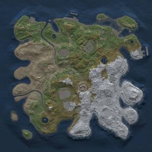 Thumbnail Rust Map: Procedural Map, Size: 3500, Seed: 1794, 13 Monuments