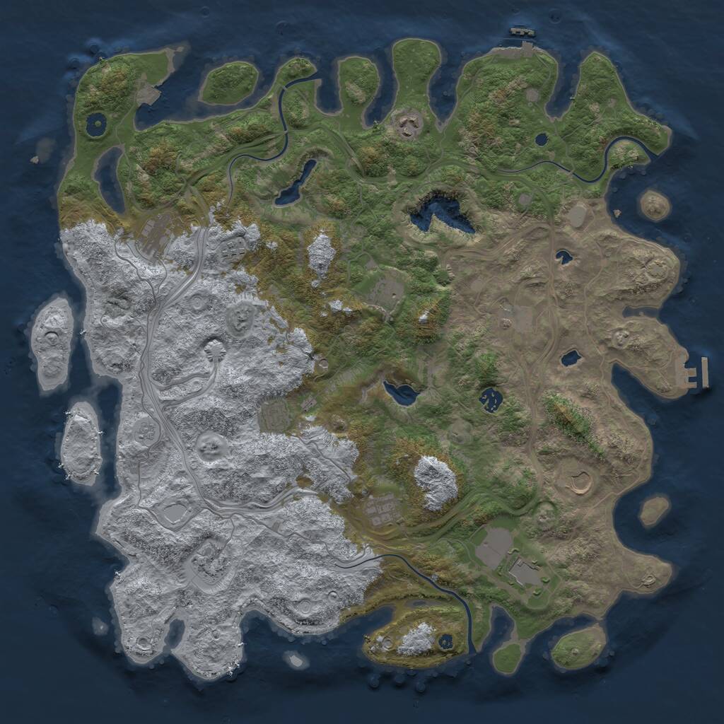 Rust Map: Procedural Map, Size: 4800, Seed: 467775605, 17 Monuments