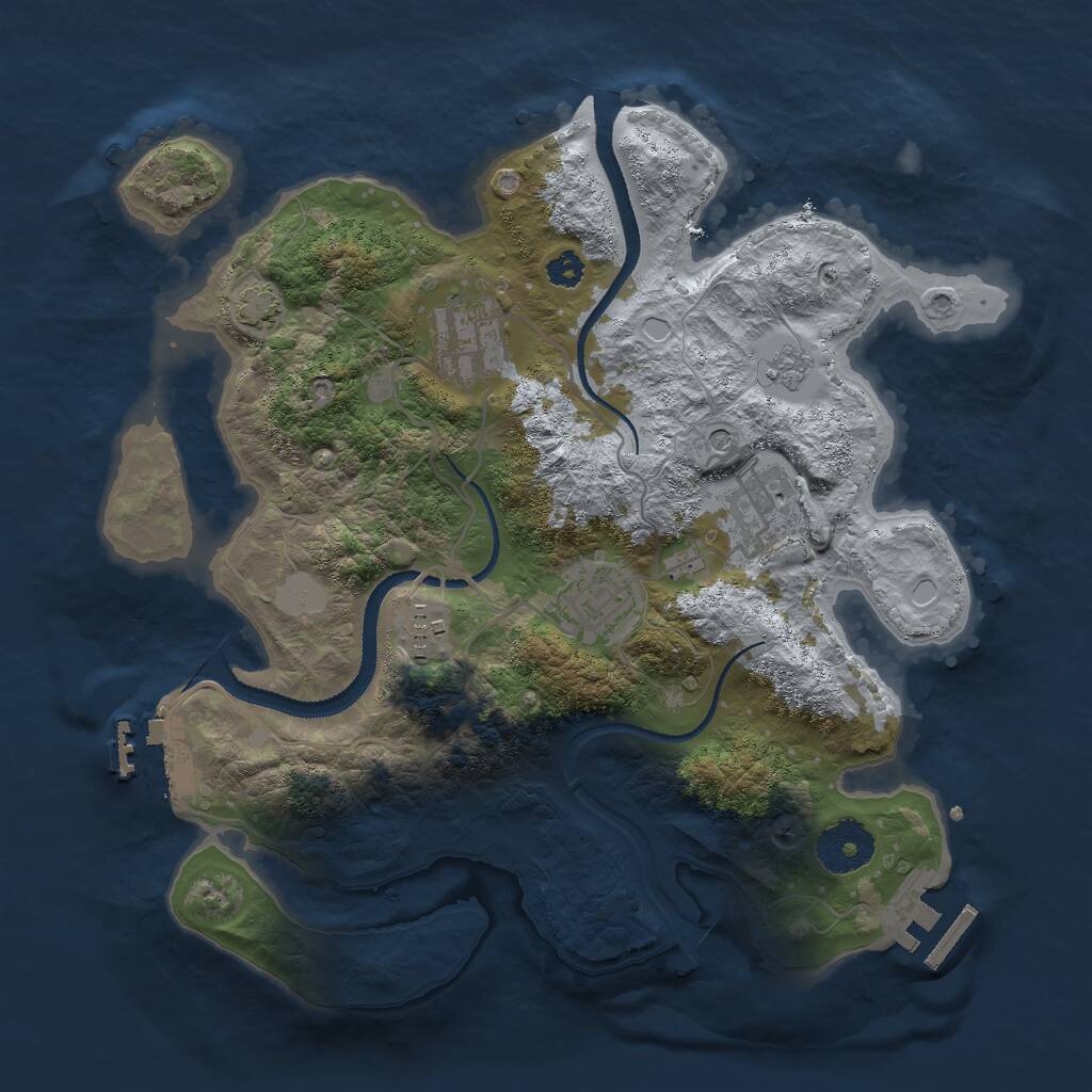 Rust Map: Procedural Map, Size: 3000, Seed: 805853312, 10 Monuments