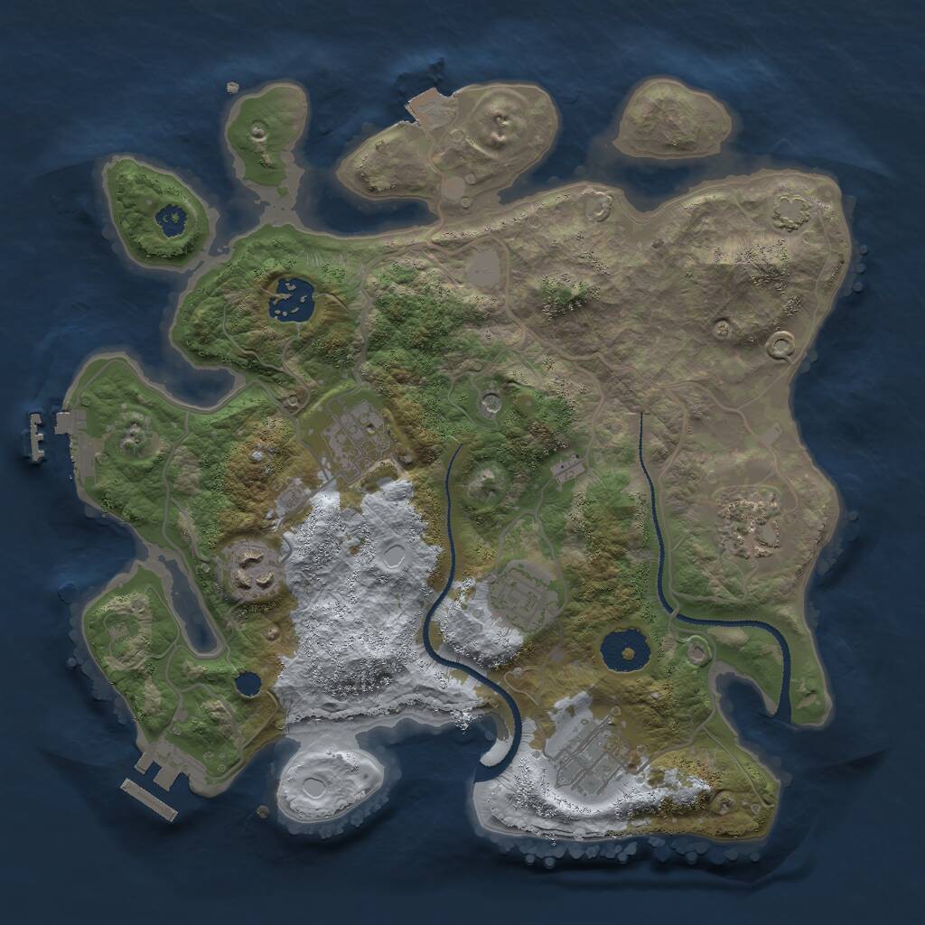 Rust Map: Procedural Map, Size: 3000, Seed: 569604842, 11 Monuments