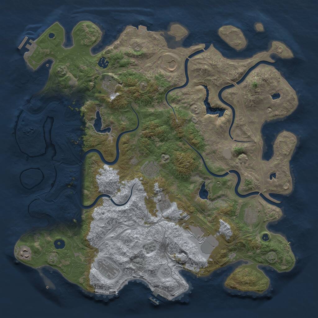 Rust Map: Procedural Map, Size: 4500, Seed: 765175505, 16 Monuments