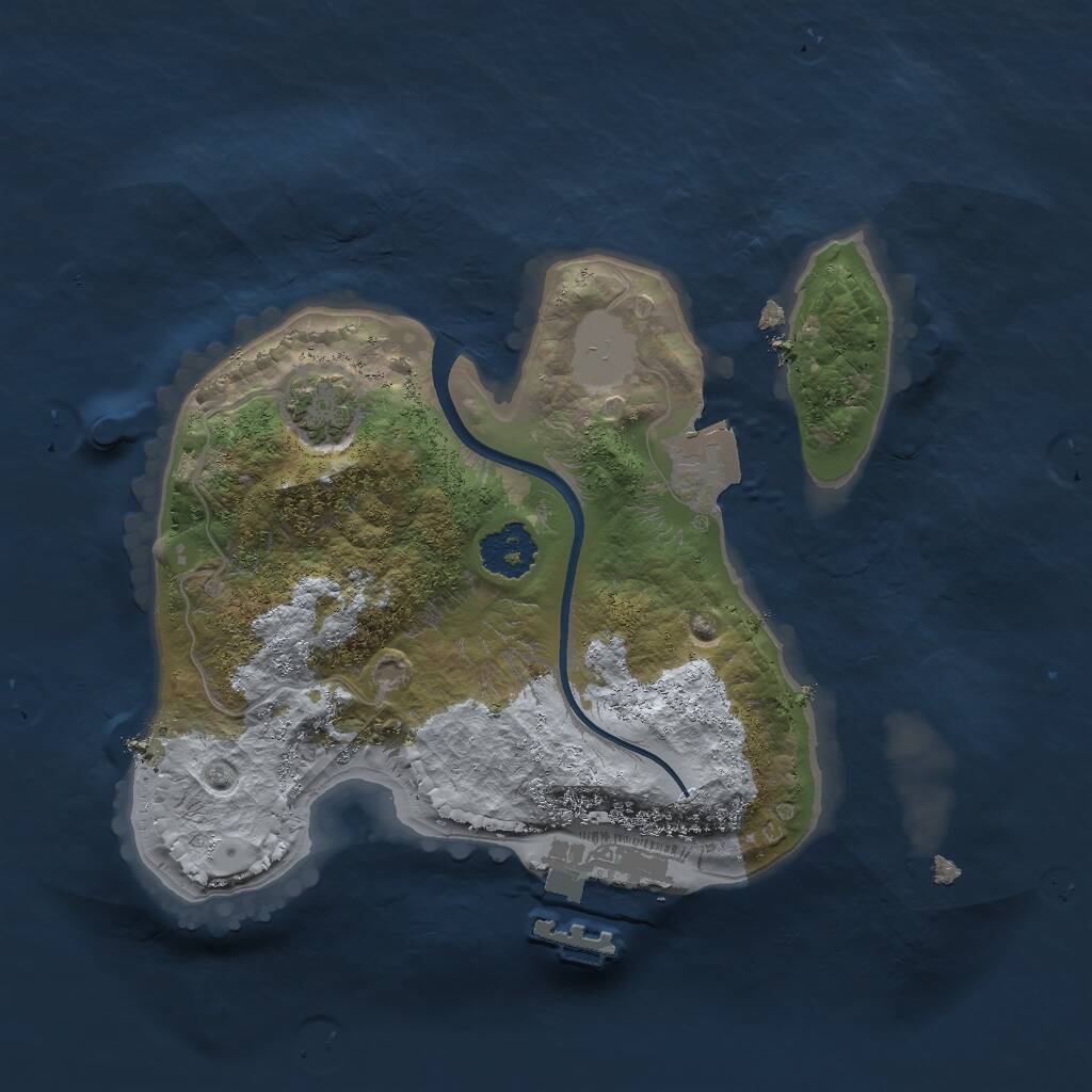 Rust Map: Procedural Map, Size: 2000, Seed: 1579261263, 3 Monuments