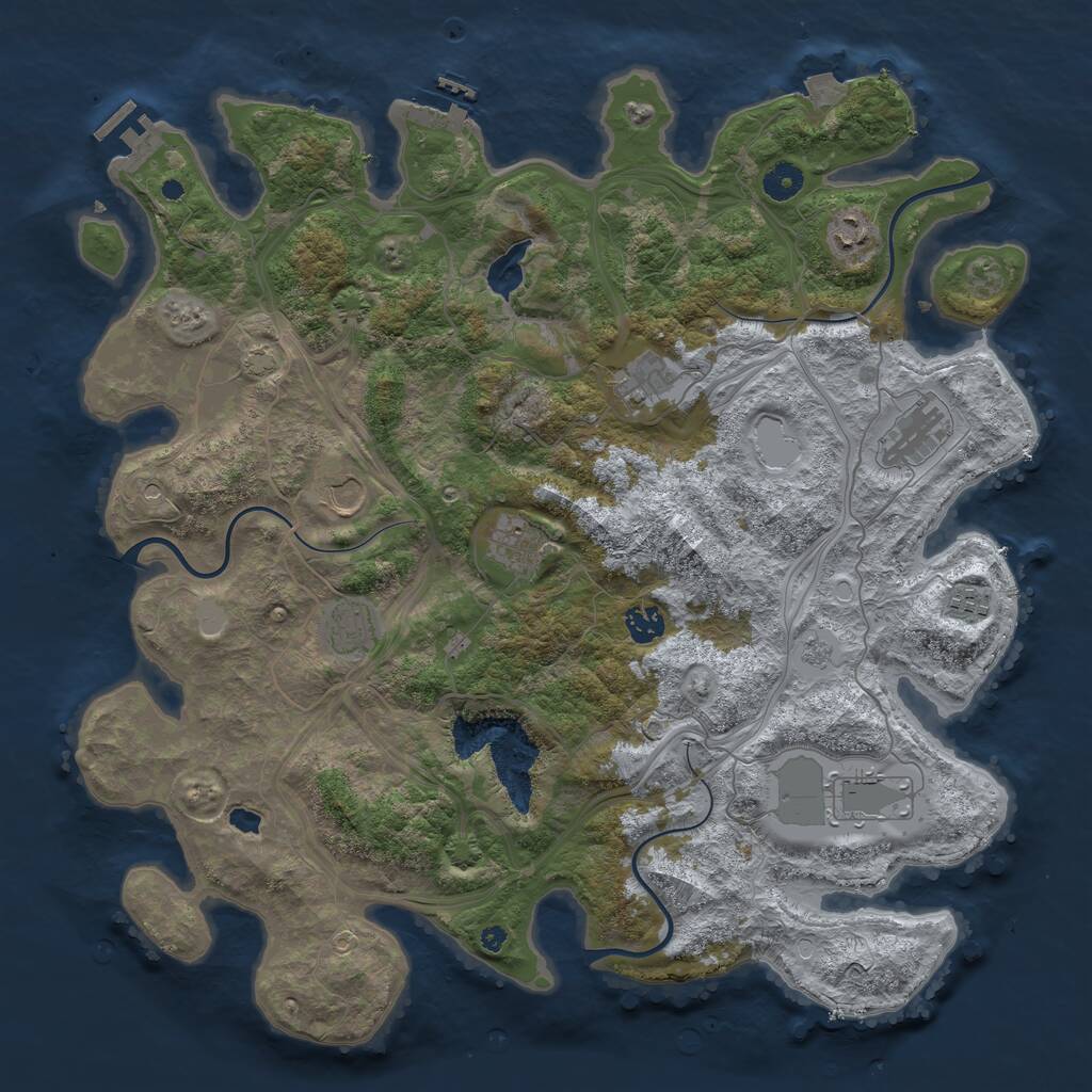 Rust Map: Procedural Map, Size: 4250, Seed: 1950198920, 15 Monuments