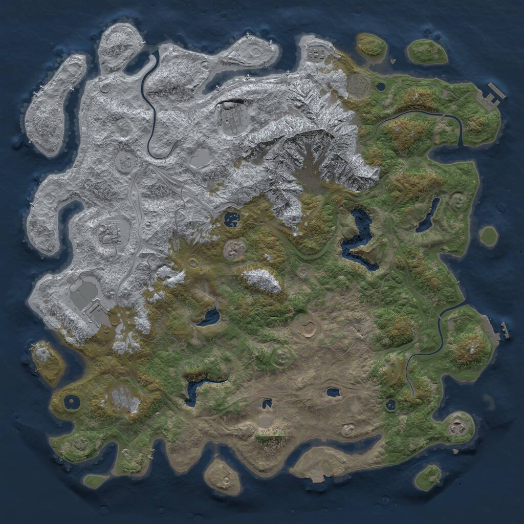 Rust Map: Procedural Map, Size: 5000, Seed: 864946, 15 Monuments