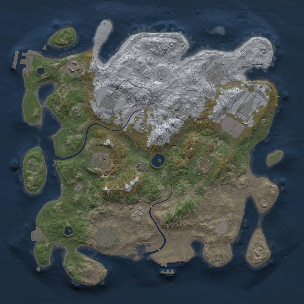 Rust Map: Procedural Map, Size: 3500, Seed: 212351, 14 Monuments