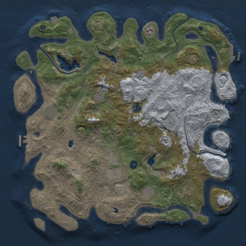 Rust Map: Procedural Map, Size: 4500, Seed: 112532573, 15 Monuments