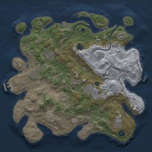 Thumbnail Rust Map: Procedural Map, Size: 3800, Seed: 1111, 15 Monuments