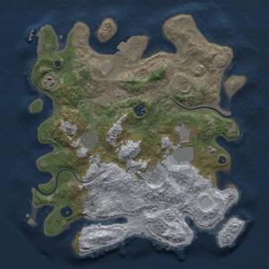 Thumbnail Rust Map: Procedural Map, Size: 3500, Seed: 775697340, 12 Monuments