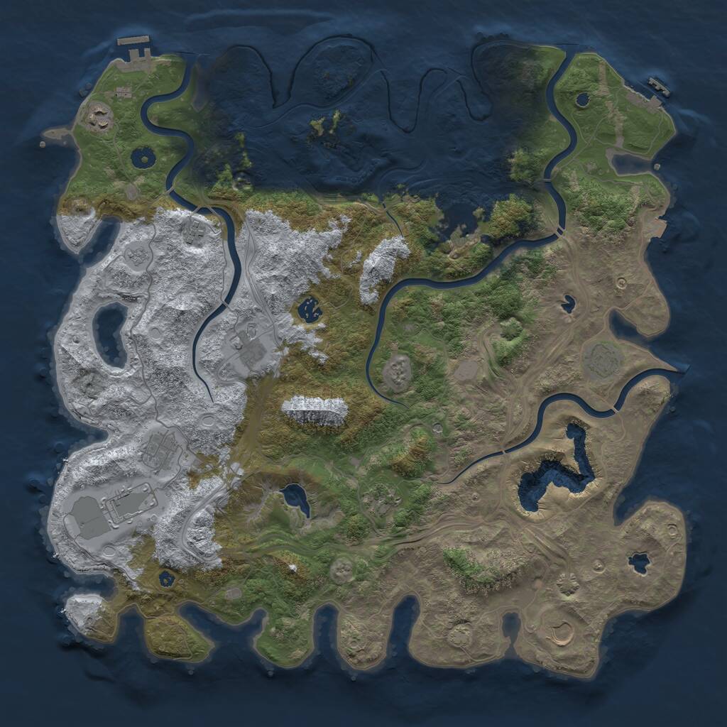 Rust Map: Procedural Map, Size: 4624, Seed: 634869, 16 Monuments
