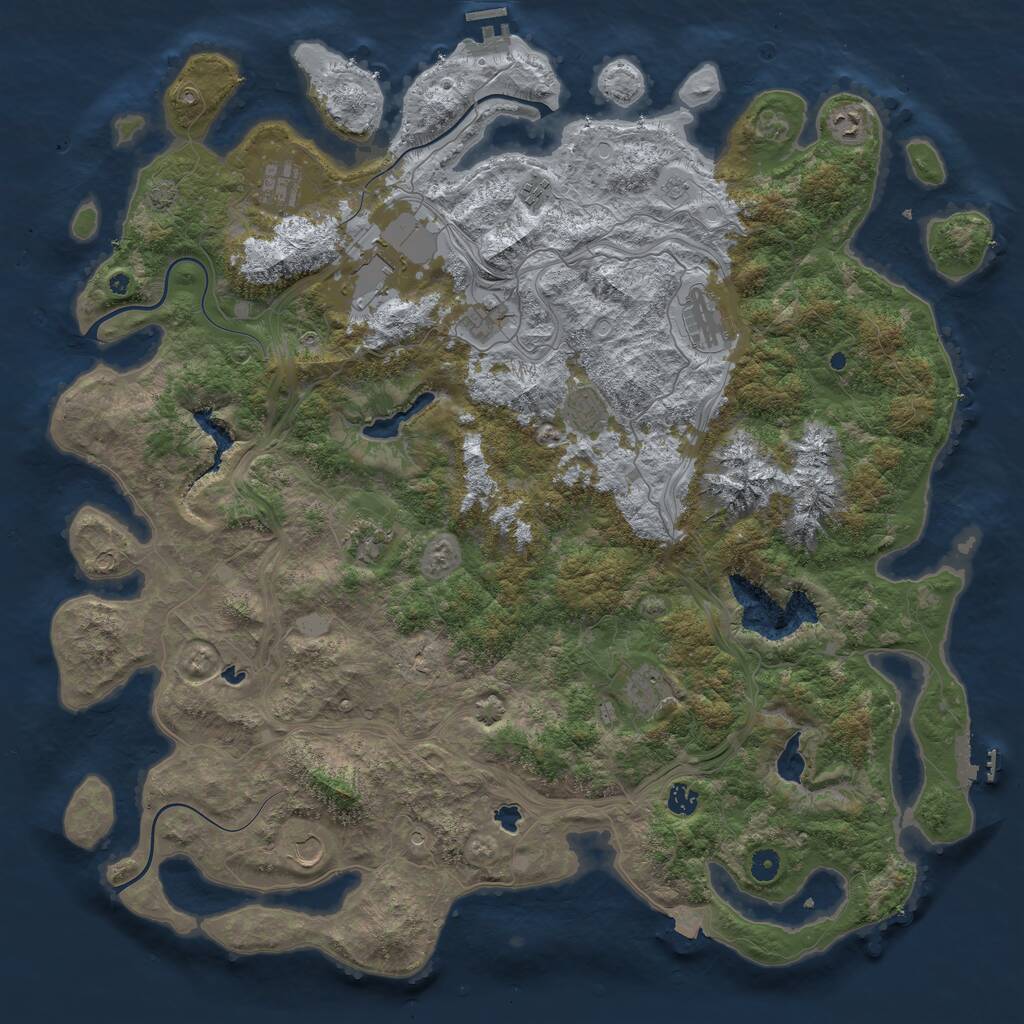 Rust Map: Procedural Map, Size: 5000, Seed: 29835477, 17 Monuments