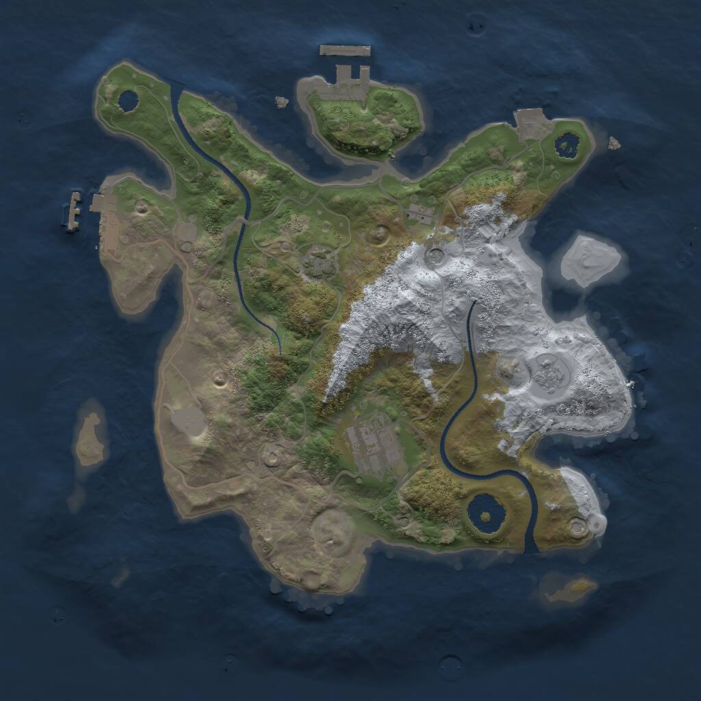 Rust Map: Procedural Map, Size: 2800, Seed: 1315819046, 7 Monuments