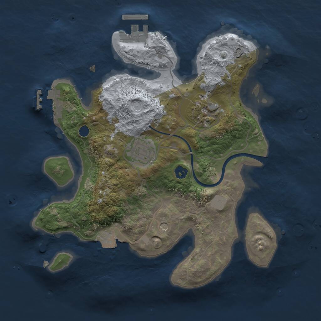 Rust Map: Procedural Map, Size: 2500, Seed: 699554, 6 Monuments