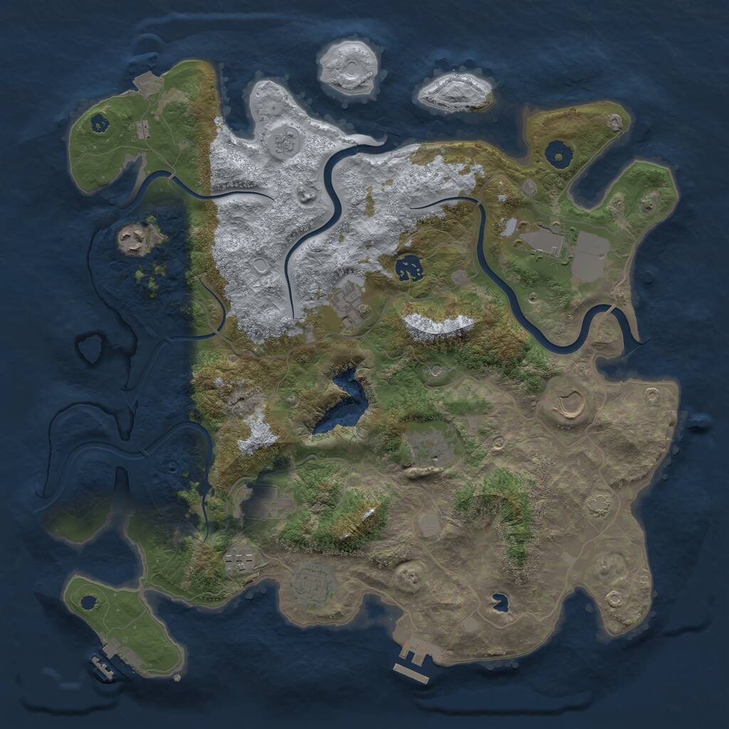 Rust Map: Procedural Map, Size: 4000, Seed: 2117735897, 15 Monuments