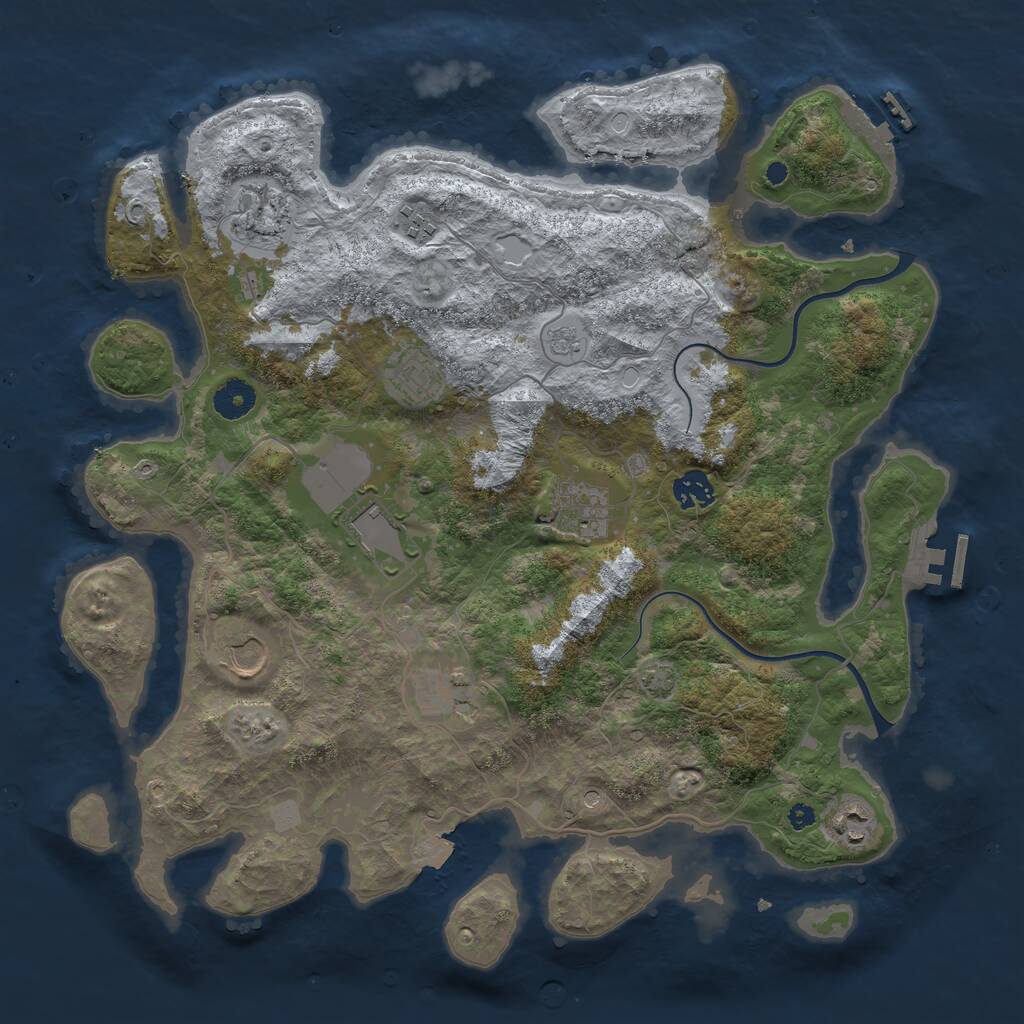 Rust Map: Procedural Map, Size: 3850, Seed: 124759044, 15 Monuments