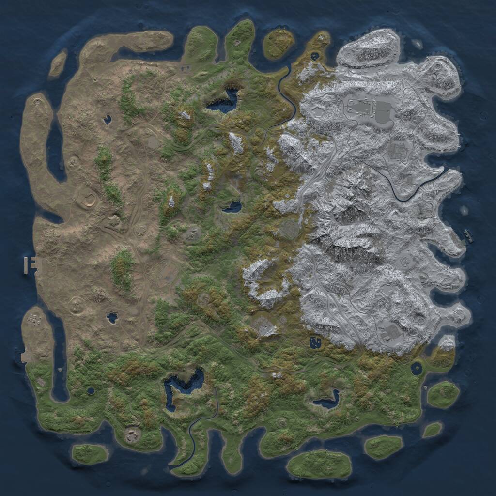 Rust Map: Procedural Map, Size: 6000, Seed: 152744600, 17 Monuments