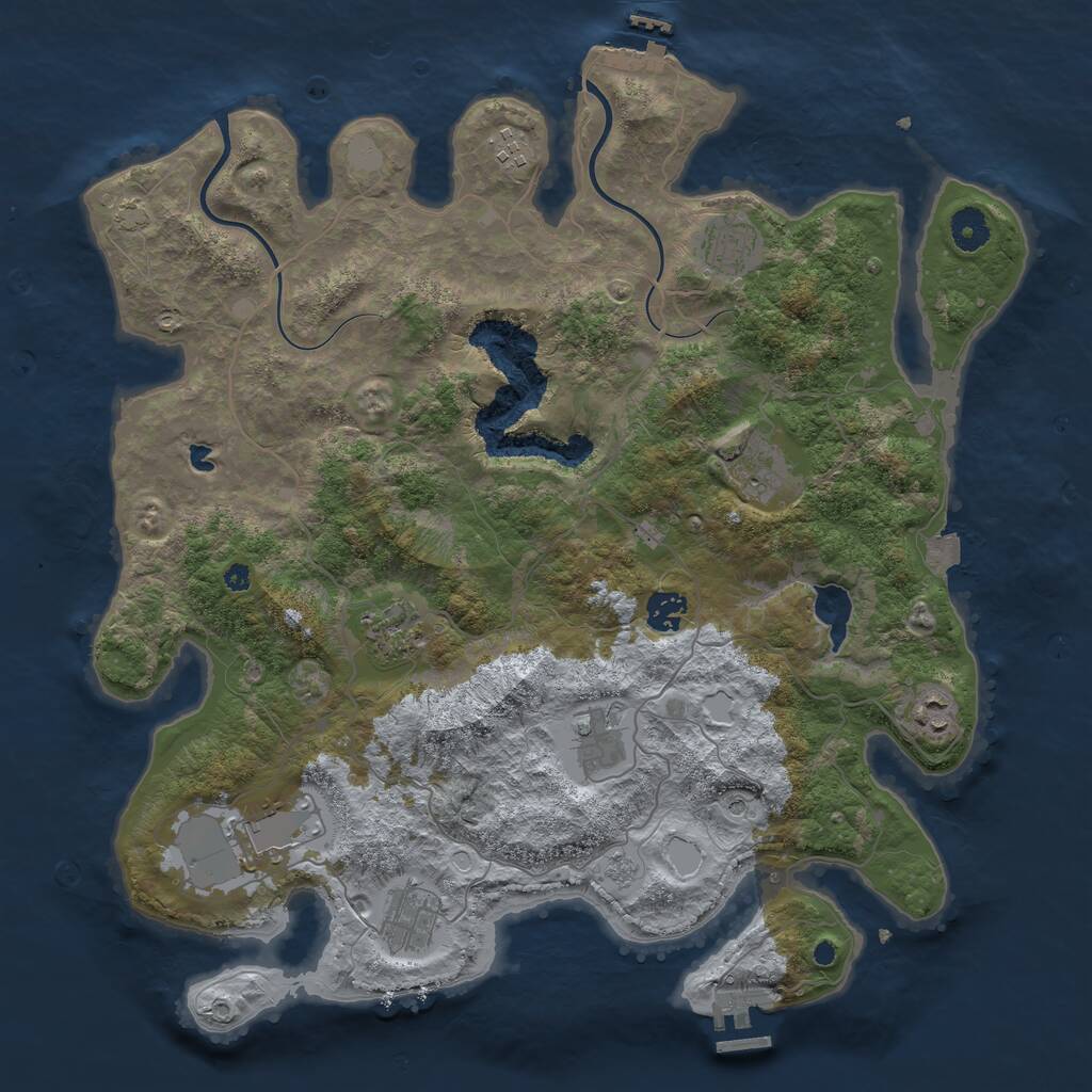 Rust Map: Procedural Map, Size: 4000, Seed: 627429264, 15 Monuments