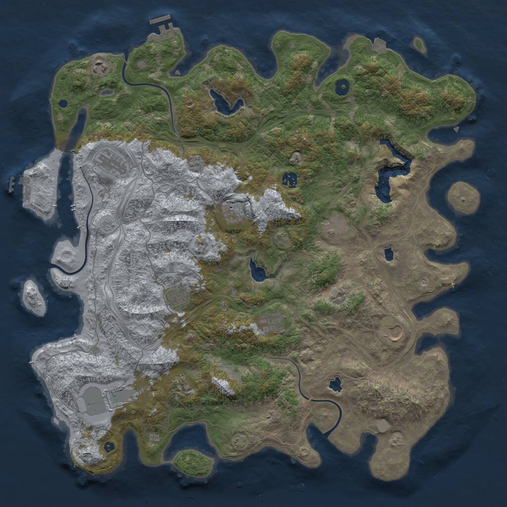 Rust Map: Procedural Map, Size: 4800, Seed: 1008963083, 17 Monuments