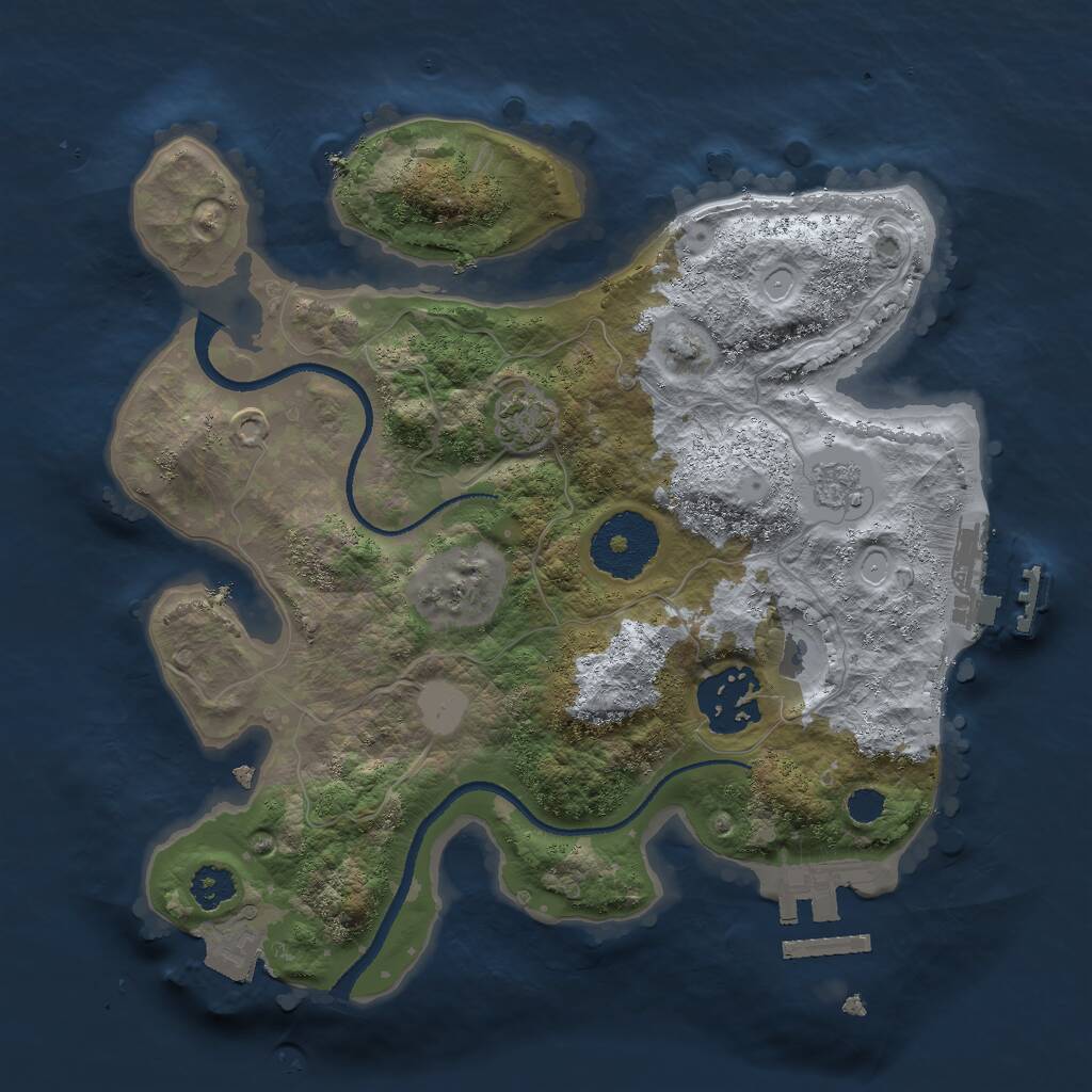 Rust Map: Procedural Map, Size: 2500, Seed: 1667304776, 6 Monuments