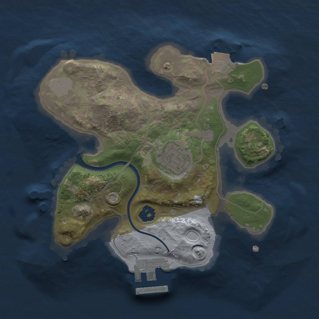 Rust Map: Procedural Map, Size: 2000, Seed: 1717775972, 3 Monuments