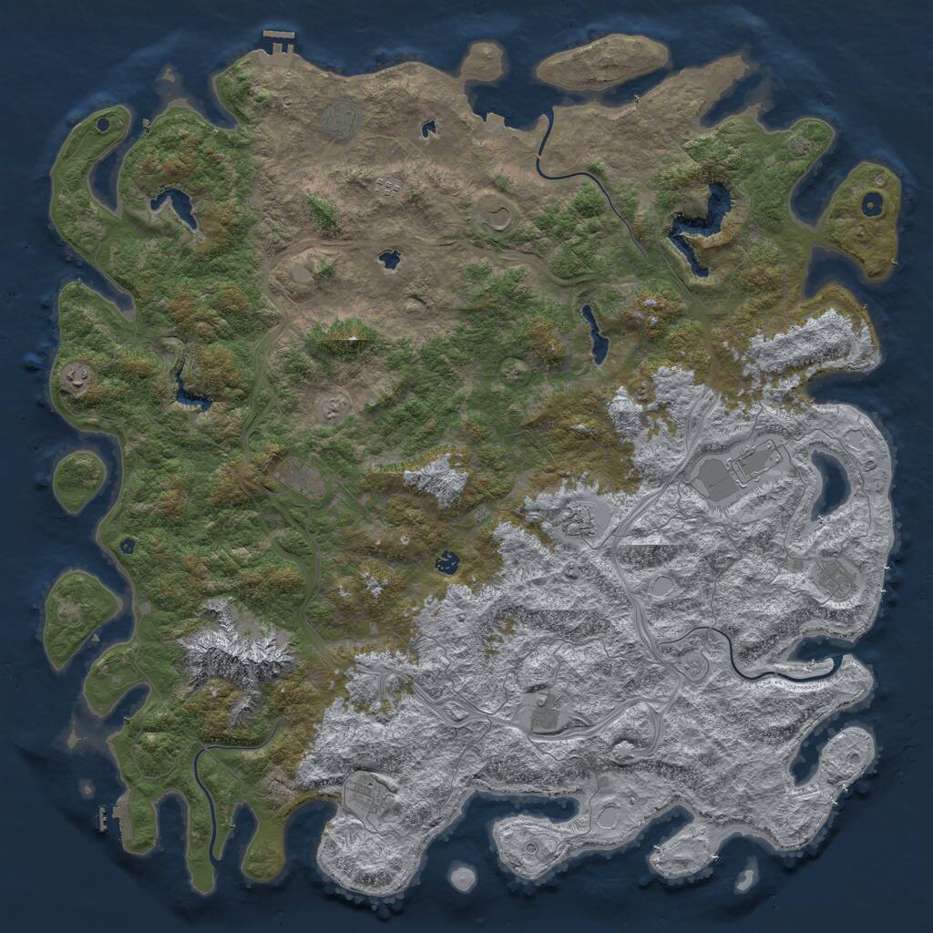 Rust Map: Procedural Map, Size: 6000, Seed: 98638288, 17 Monuments