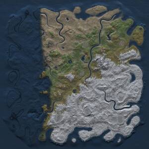 Thumbnail Rust Map: Procedural Map, Size: 6000, Seed: 98638288, 17 Monuments
