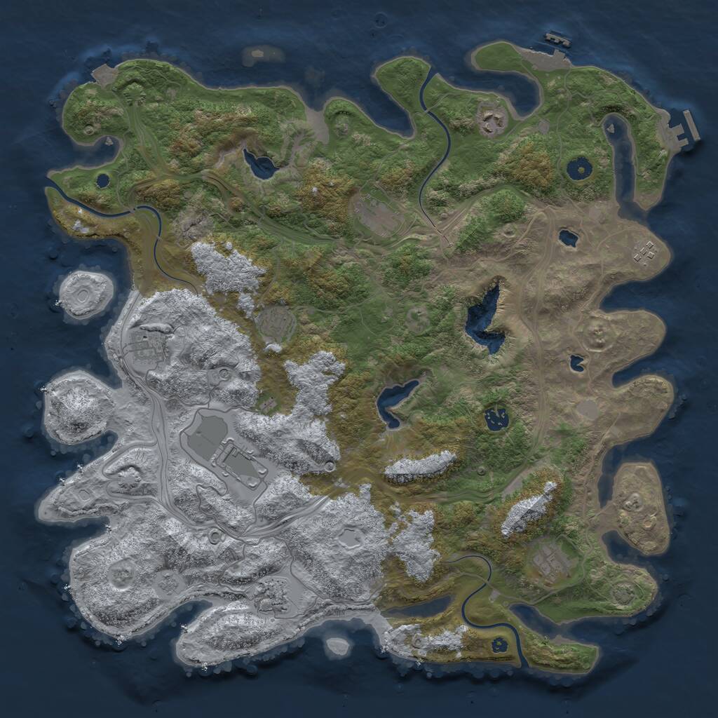 Rust Map: Procedural Map, Size: 4500, Seed: 1592298011, 15 Monuments