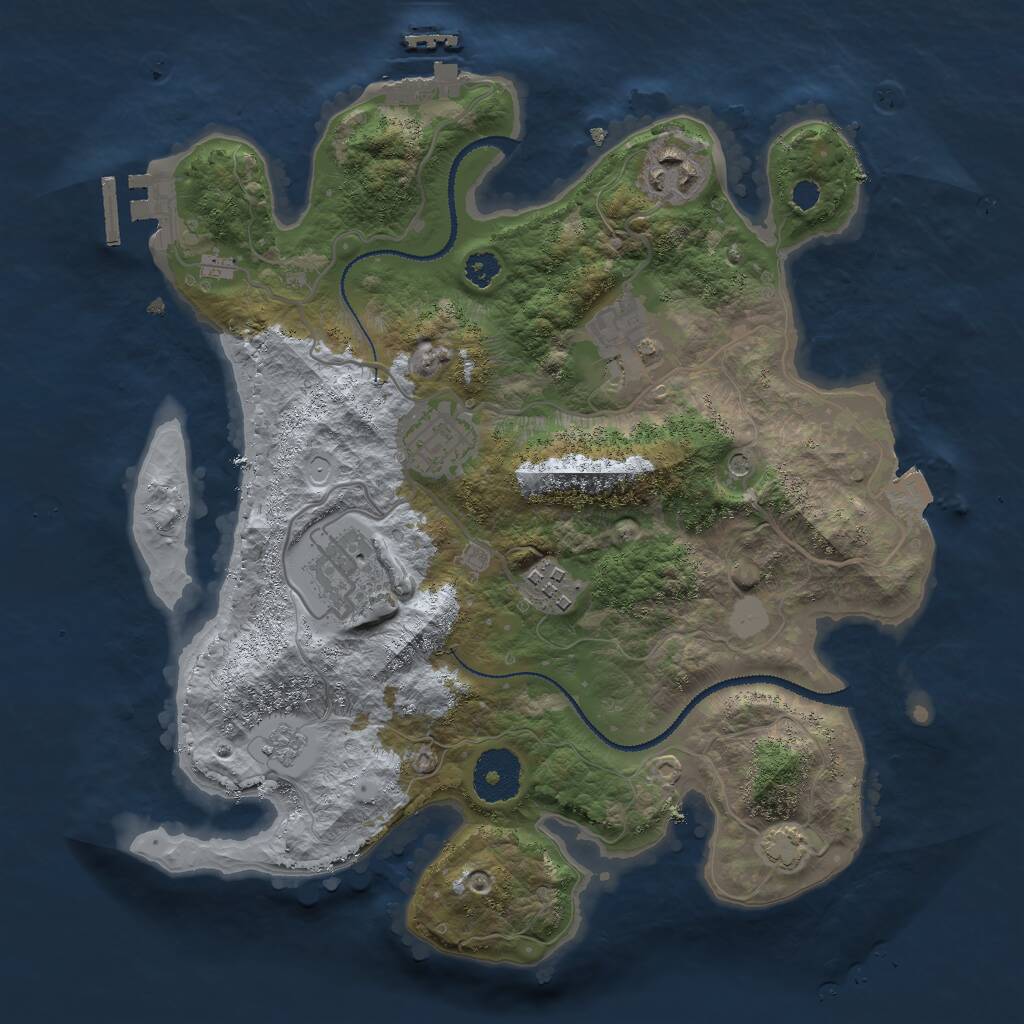 Rust Map: Procedural Map, Size: 3000, Seed: 7308429, 11 Monuments