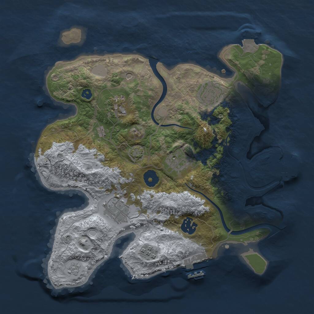 Rust Map: Procedural Map, Size: 3000, Seed: 14095, 12 Monuments