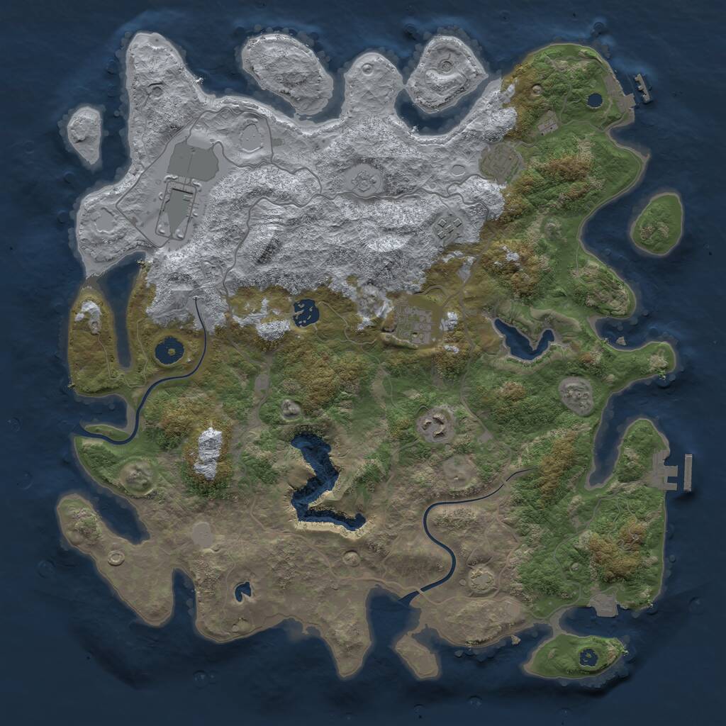 Rust Map: Procedural Map, Size: 4000, Seed: 404270, 12 Monuments
