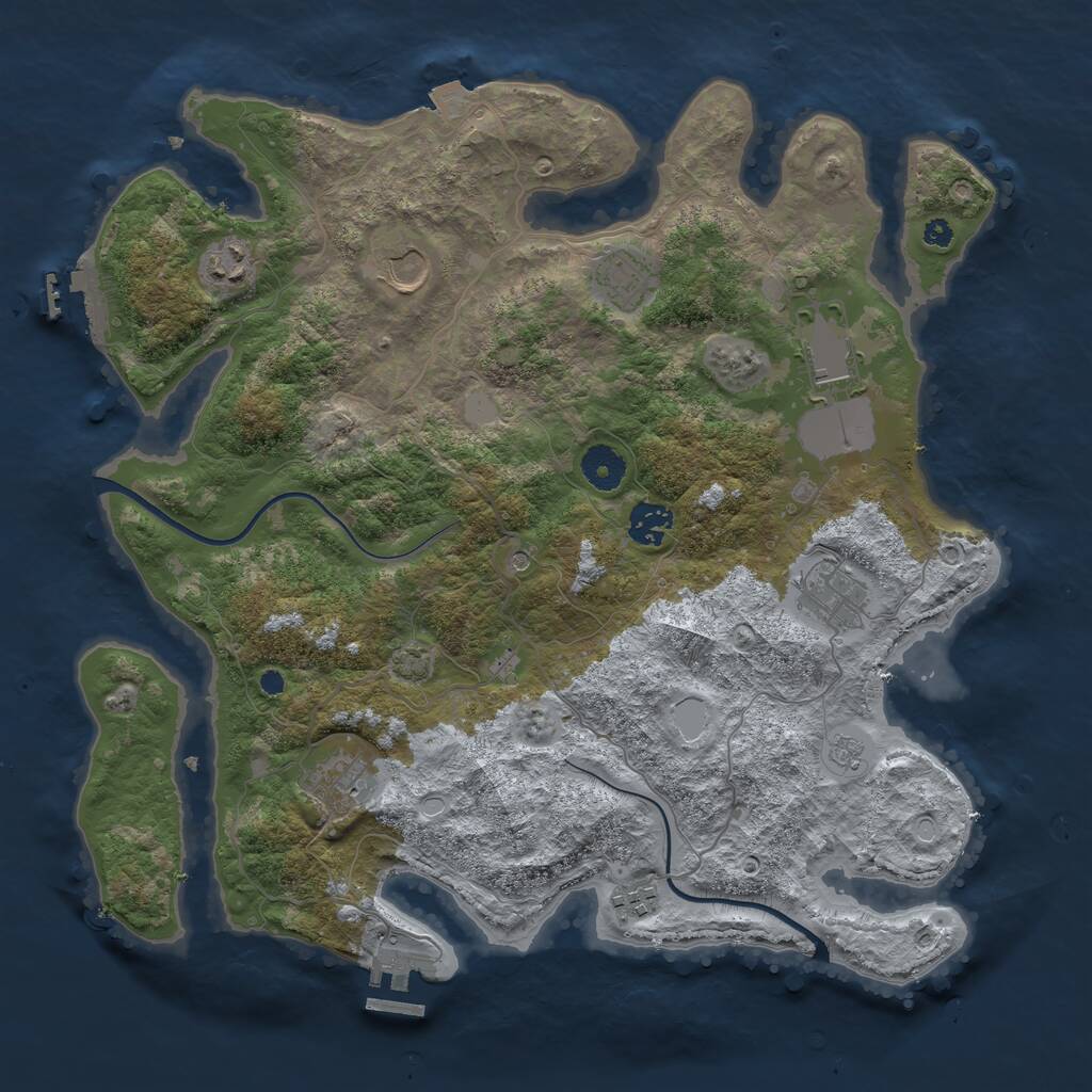 Rust Map: Procedural Map, Size: 3750, Seed: 873731553, 14 Monuments