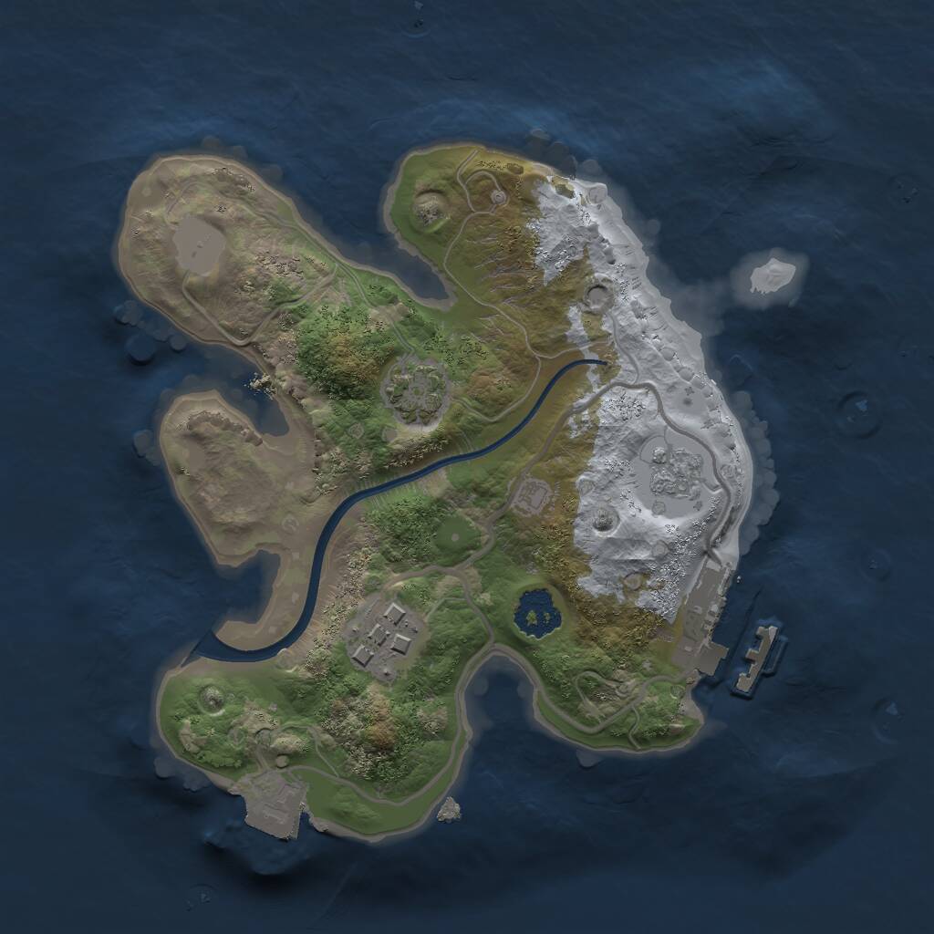 Rust Map: Procedural Map, Size: 2000, Seed: 1667304776, 5 Monuments