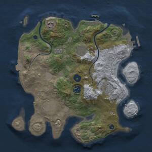 Thumbnail Rust Map: Procedural Map, Size: 3000, Seed: 669726539, 11 Monuments